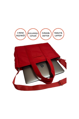 Tuttobene Idıly Kırmızı Tote Bag Omuz Çantası Laptop Kitap Evrak Taşınabilir Tb005