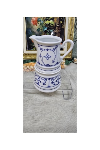 Blau Saks" Antika / Vintage Sütlük Ve Şekerlik Seti Ekru