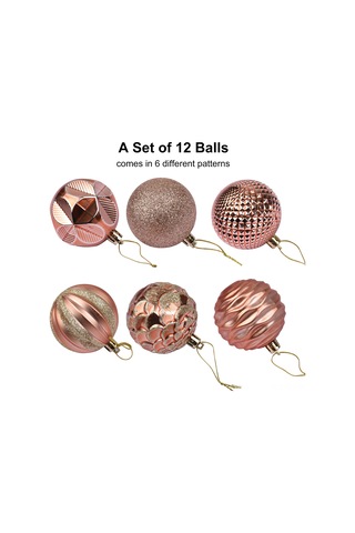 Dianziye Pvc Noel Ası Deco Topları - 12 Adet 6cm, Yeşil/gümüş/pembe Altın/kırmızı Rengi Seçenekli