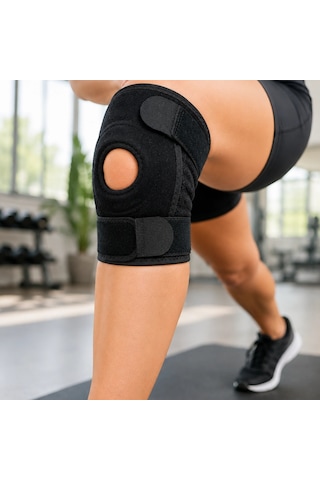 Patella Destekli Kısa Dizlik Ayarlanabilir Bantlı Diz Koruyucu Destek