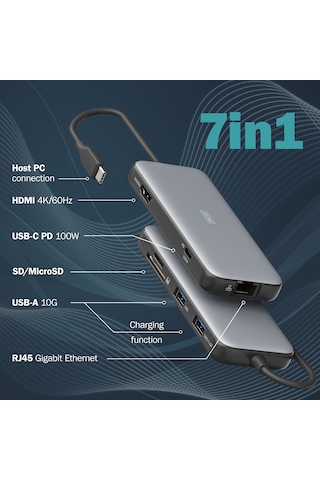 Dıgıtus Usb-c Docking Statio 3.2 Gen 2 7 Port