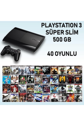 Sony Playstation 3 Super Slim 500 Gb + 40 Güncel Oyun Yüklü