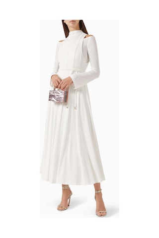 Eegen Studio Diep Dönüştürülebilir Kemerli Elbise Rib - Knit, Off - Shoulder Beyaz