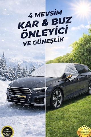 Oto Branda Araba Brandası Buzlanma Önleyici Çadırı Örtüsü Araç Tentesi Ön Cam Güneşlik Camı Buz Kar