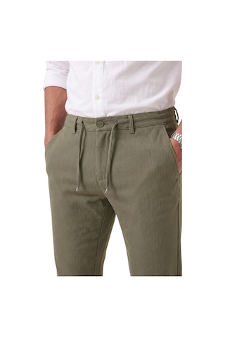 Rizzup Erkek Slim Fit Çizgili Haki Kumaş Pantolon İpli Esnek Bel Likralı Spor Pantolon 2700240