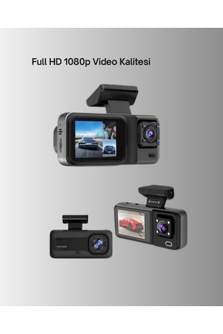 3 Kameralı Araç İçi Kayıt Cihazı 1080p Full Hd Gece Görüşlü Ve Wi-fi Bağlantılı 98075128