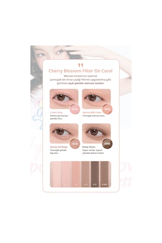 Mat Tonlarda 4lü Far Paleti Perıpera Ink Pocket Shadow Palette 11 Cherry Blossom Filter On Coral