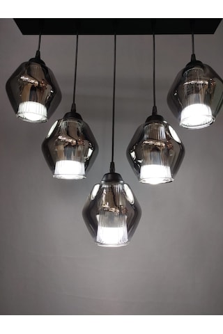 5 Li Modern Siyah Avize Siyah