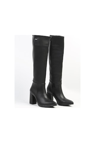 Pierre Cardin Pc-52427-3076 Siyah Cilt - Kadın Topuklu Çizme 001
