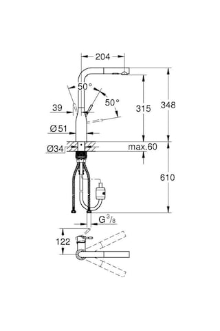 Grohe Essence New Eviye Bataryası - 30504000 Gri