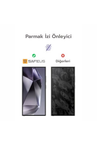 Safeus Tam Kaplayan Parmak İzi Bırakmayan Safir Ekran Koruyucu Cam , Samsung S24 Fe İle Uyumlu
