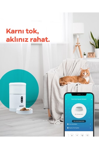 Fonri Wifi Akıllı Evcil Hayvan Besleyici Otomatik Yem Kabı 4 L