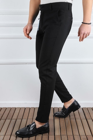 Classics Men Erkek Düz Kesim Kaliteli Esnek Likralı Bilek Boy Kumaş Pantolon-7202 Siyah