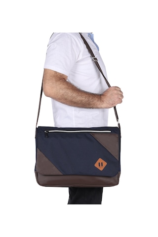 Strong 15.6 İnch Laptop Bölmeli Omuz Askılı Postacı Çantası Kft03 Lacıvert Çok Renkli