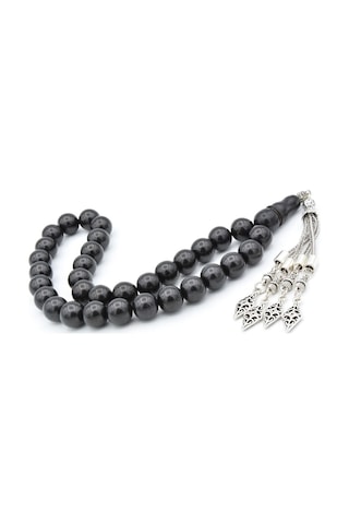 Murty99 Küre Kesim İri Boy Oltu Taşı Tesbih 12 Mm