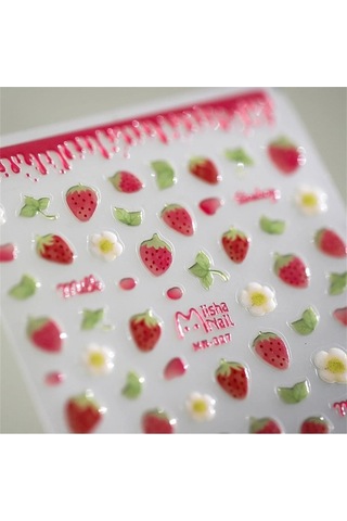 Flybuy 1 Adet 5d Kawaii Jöle Çilek Tırnak Etiketleri Karikatür Meyve Tasarımlar Ms483