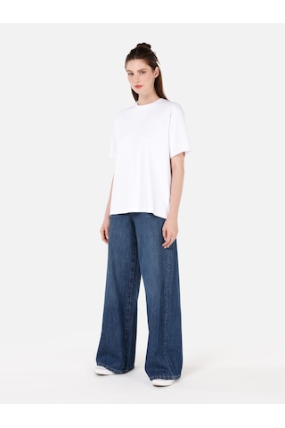 Colins 976 Mira Regular Fit Geniş Paça Yüksek Bel Jean Denım Kadın Pantolon Denim