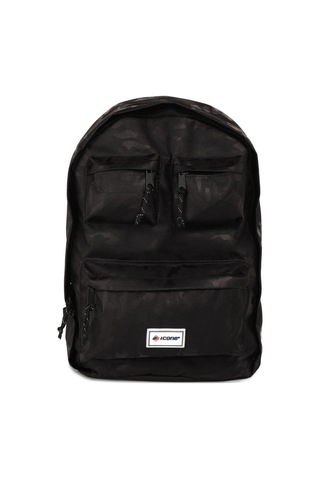 Siyah Icone Kamuflaj Baskılı Dört Cepli Sırt Çantası Siyah