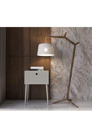 Enwood Canopus Mdf Kum Taşı Rengi Ahşap Ayaklı Tek Kapaklı Komodi