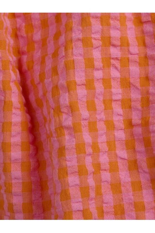 Jack & Jones Kadın Kalin Askili Ekose Desenli Bluz - Petra - 12277417 Persimmon Orange