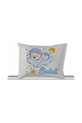 Pia Baby Gl 2001 İsme Özel Ayıcıklı Yastık Zıbın Set Mavi