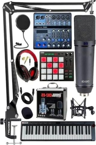 Midi Live Paket - Ses Kartlı Mikser Ve Pad Controller Seti Açık Bej
