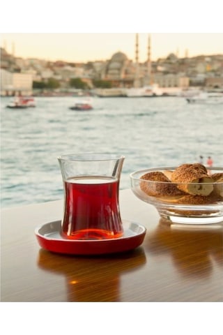 Koleksiyon Tiryaki Çay Seti 6 Lı Kırmızı