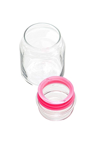 LAV Sera Cam Kavanoz 3'lü Küçük Boy 290 ml Pembe Cam Kapaklı (Erzak Saklama Kavanozu )