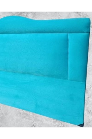 Dk 100'lık Tay Tüyü Kumaş Kabartma Model El Yapımı Tek Kişilik Başlık Turkuaz