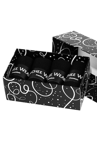 Elchee Wear Elchee Organik Bambu Erkek Çorap 4'lü Siyah