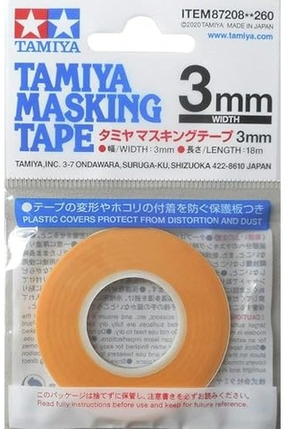 Tamıya Tam87208 87208 Maskeleme Bandı 3 Mm/18 M, Model Yapımı, Aksesuar, Sarı