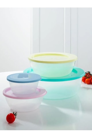 Ho'me Yemek Saklama Kapları Seti 4 Parça 111450192 Açık Mavi
