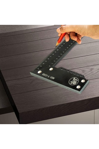 Suntek Dik Açı Cetvel Yüksek Hassasiyetli Profesyonel Siyah-200mm