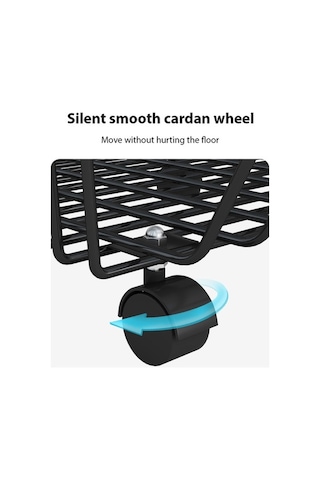 Dancemonkey Mutfak Depolama Arabası İçin 2 Katlı Meyve Sepeti, Metal Tel Sepeti Atıştırmalık Siyah