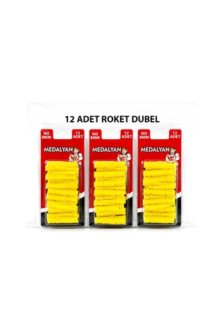 Medalyan Dl-86 Roket Dübel 8 Mm Sarı Plastik - 12 Adet- 12'li Paket Diğer