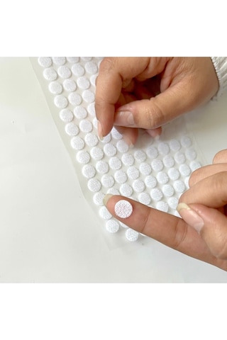 108 Adet 1 Cm Cırt Bant Yuvarlak Para Para, Arkası Yapışkanlı Beyaz