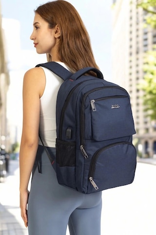 Sportif Darbe Emici Su Geçirmez 13,3-14 İnç Lacivert Laptop Sırt Çantası Renkli Çok Renkli