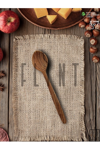 Zeytin Ağacı El Yapımı Tahta Ahşap Kaşık Mutfak Yemek Kaşığı 25cm