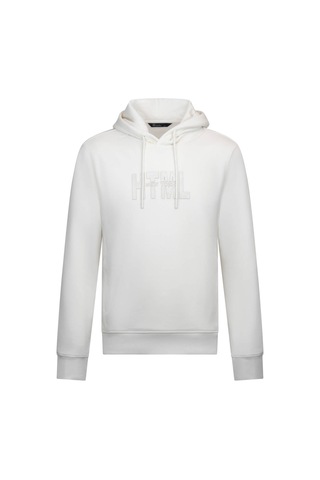 Hatemoğlu Beyaz Regular Fit Pamuklu Kapüşonlu Kanguru Cepli Sweatshirt 30250 Beyaz