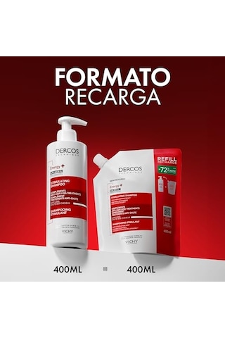 Dercos Energy Dökülme Karşıtı Şampuan Yeniden Dolum Paketi 390 Ml Beyaz