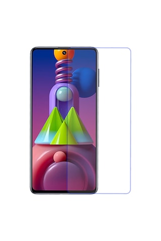 Samsung Uyumlu Galaxy M51 Arka Kapak Silikon Kılıf + Temperli Cam Ekran Koruyucu