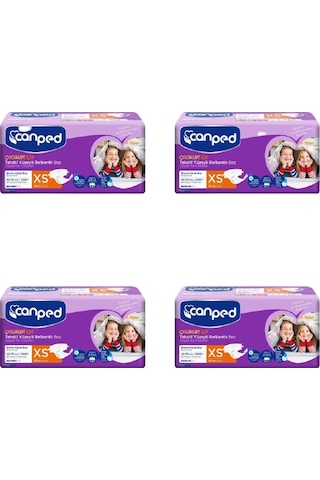 Canped Çocuklar İçin Tekstil Yüzeyli Belbantlı Hasta Bezi XS 4 x 30'lu Canped Çocuklar İçin Tekstil Yüzeyli Belbantlı Hasta Bezi XS 4 x 30'lu