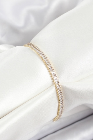 Pirinç Zirkon Taşlı Su Yolu Bileklik Gold Renk Çok Renkli 57308593