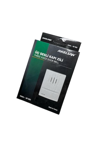 Akelsan Kanarya Kapı Zili Ak-902 3 Sesli, 12v Ac, 11x8x2 Cm Zil Trafosu İle Uyumlu, Kolay Montaj