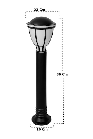 Kupa 80 Cm Bahçe Yol Aydınlatması Zita Set Üstü Bahçe Direkleri Siyah