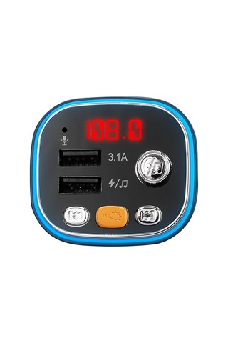 Lexroo Sl-bt306 Çift Usb 5v 3.1a Rainbow Işıklı Led Ekran Tf Kartlı V5.0 Bluetooth Fm Transmitter