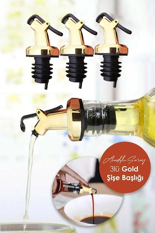 Yağdanlık Şişe Ucu Tıpa Yağlık Sirkelik Sosluk Şişe Başlığı Damlatmaz 3 Adet