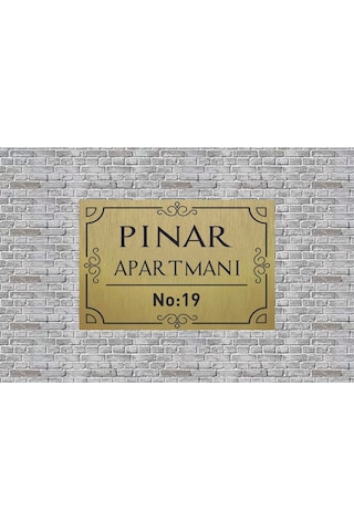 Gold Apartman İsimliği Aparman Tabelası Metal Aliminyum