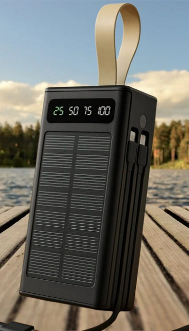 P37 30000 Mah Güneş Enerjili Powerbank, Hızlı Şarj, Çift Usb Çıkışlı, Suya Ve Darbelere Dayanıklı Taşınabilir Şarj Cihazı-1462 BEYAZ