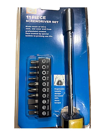 1/4'' Manyetik Bits Uçlu Tornavida Seti 11 Parça